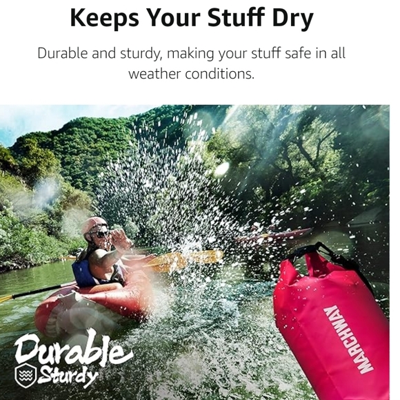 MARCHWAY Pink Waterproof Dry Bag Backpack - 10L - Picture 8 of 16